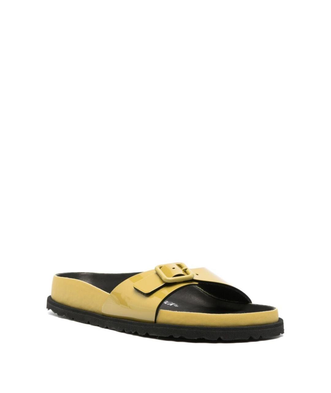 BIRKENSTOCK Желтые кожаные сандалии, фото 2