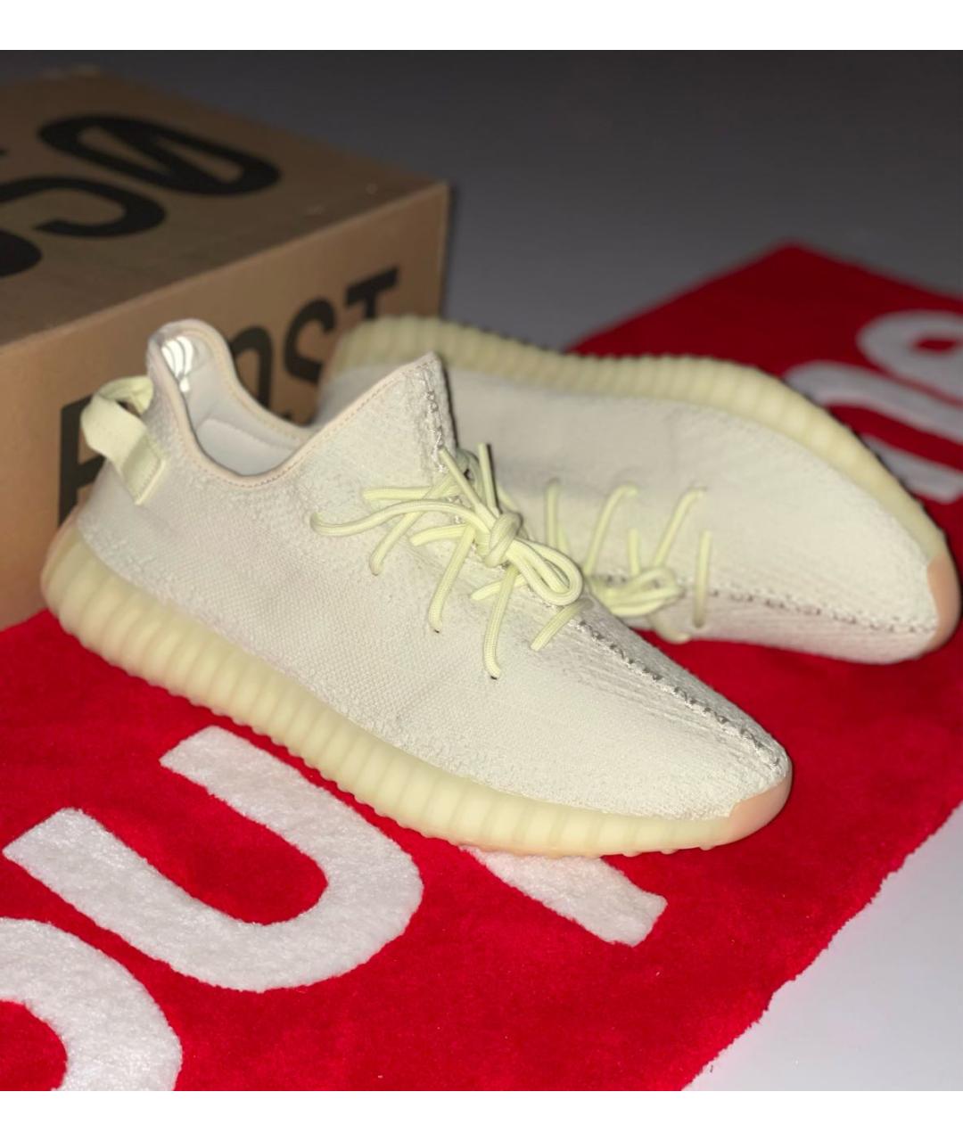 ADIDAS YEEZY Желтые текстильные низкие кроссовки / кеды, фото 3