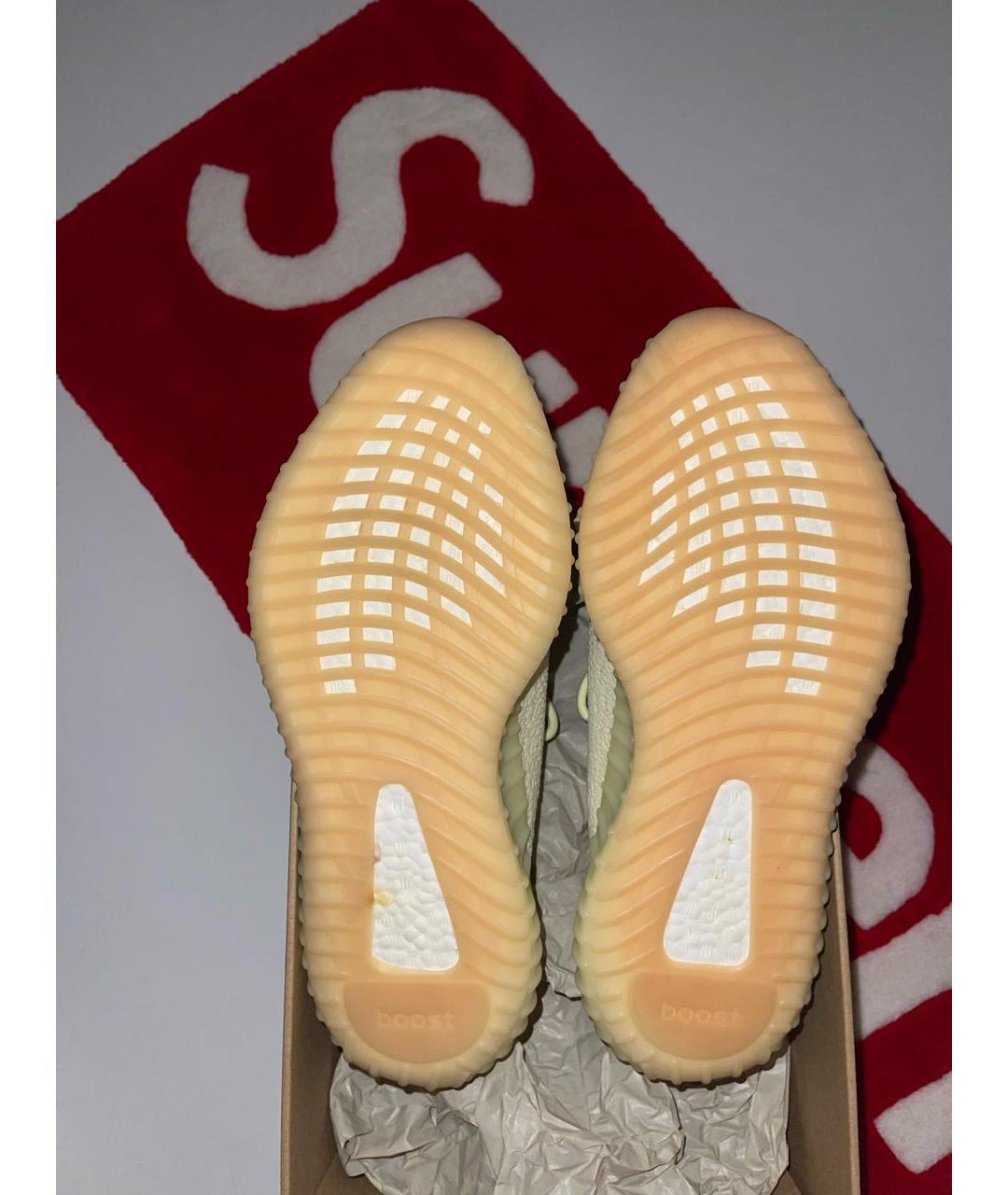 ADIDAS YEEZY Желтые текстильные низкие кроссовки / кеды, фото 6