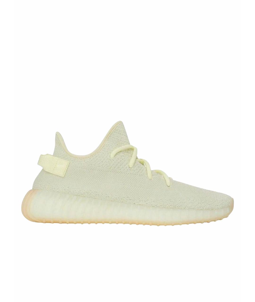 ADIDAS YEEZY Желтые текстильные низкие кроссовки / кеды, фото 1