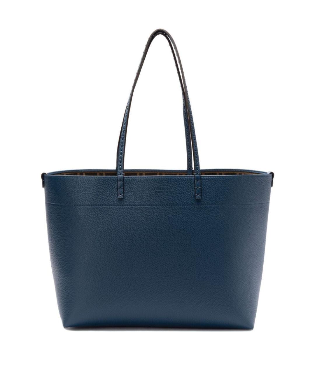 FENDI Синяя кожаная сумка тоут, фото 1