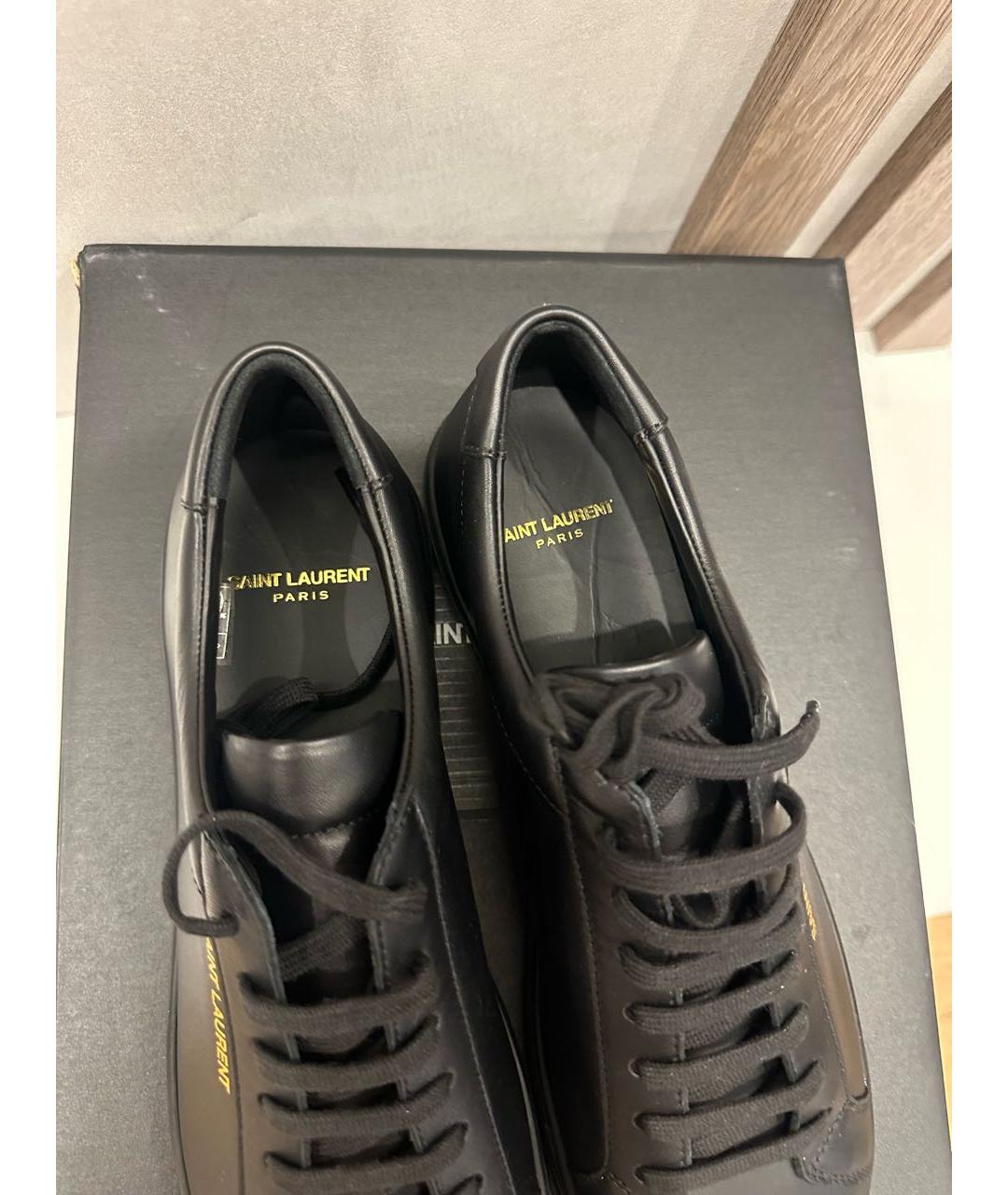 SAINT LAURENT Черные кожаные кеды, фото 6