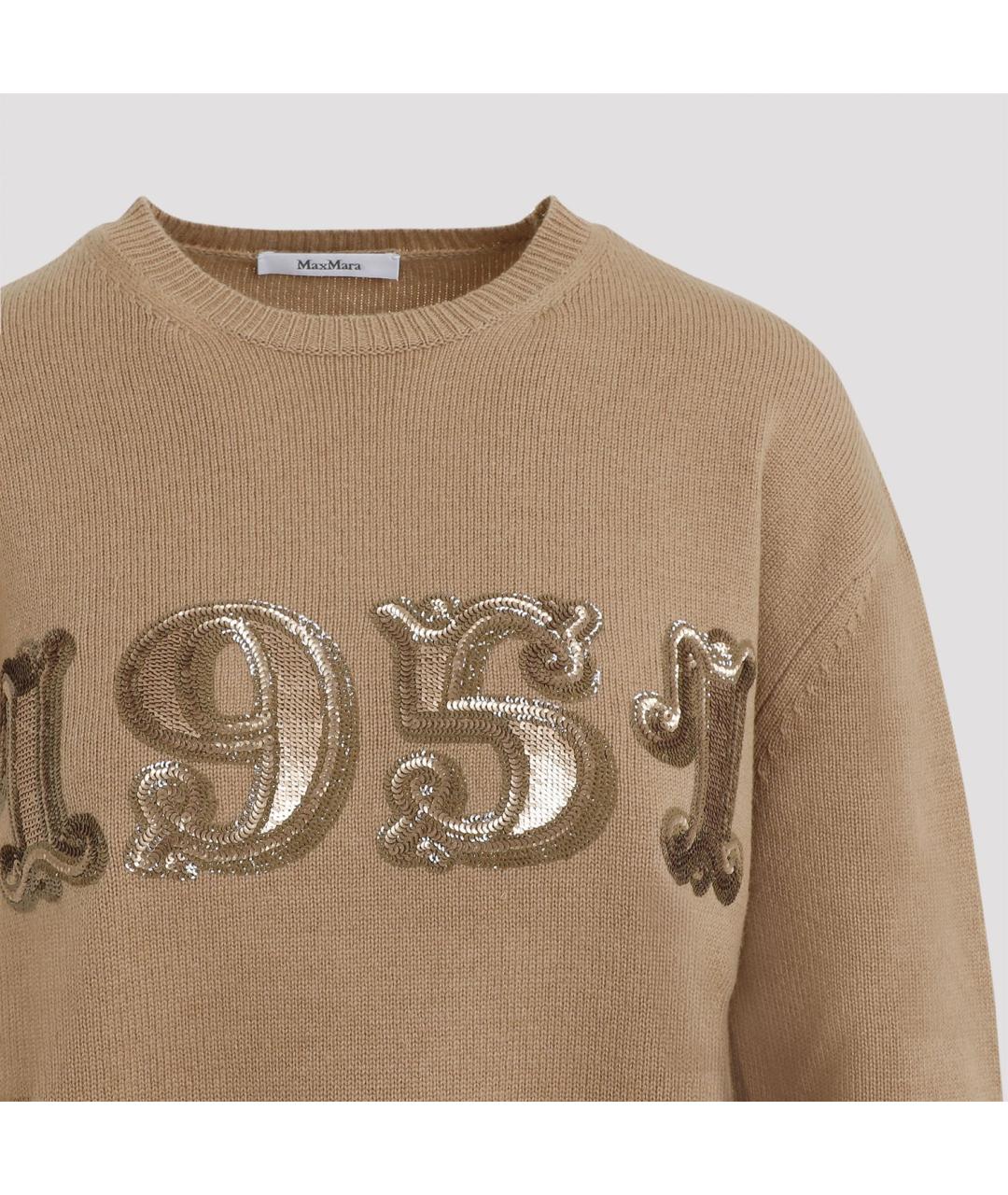 MAX MARA Коричневый кашемировый джемпер / свитер, фото 4