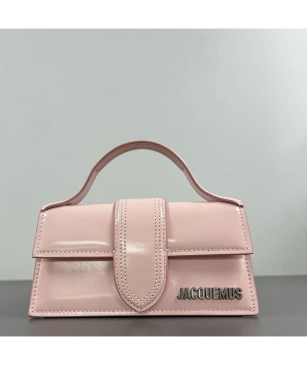 JACQUEMUS Розовая сумка с короткими ручками из лакированной кожи, фото 7