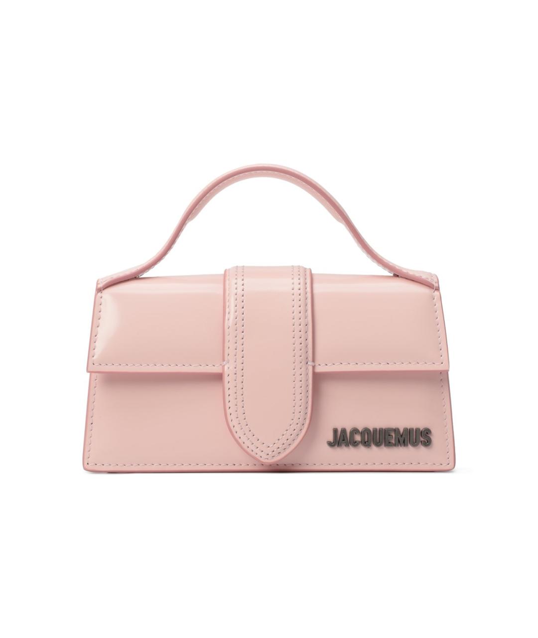 JACQUEMUS Розовая сумка с короткими ручками из лакированной кожи, фото 1
