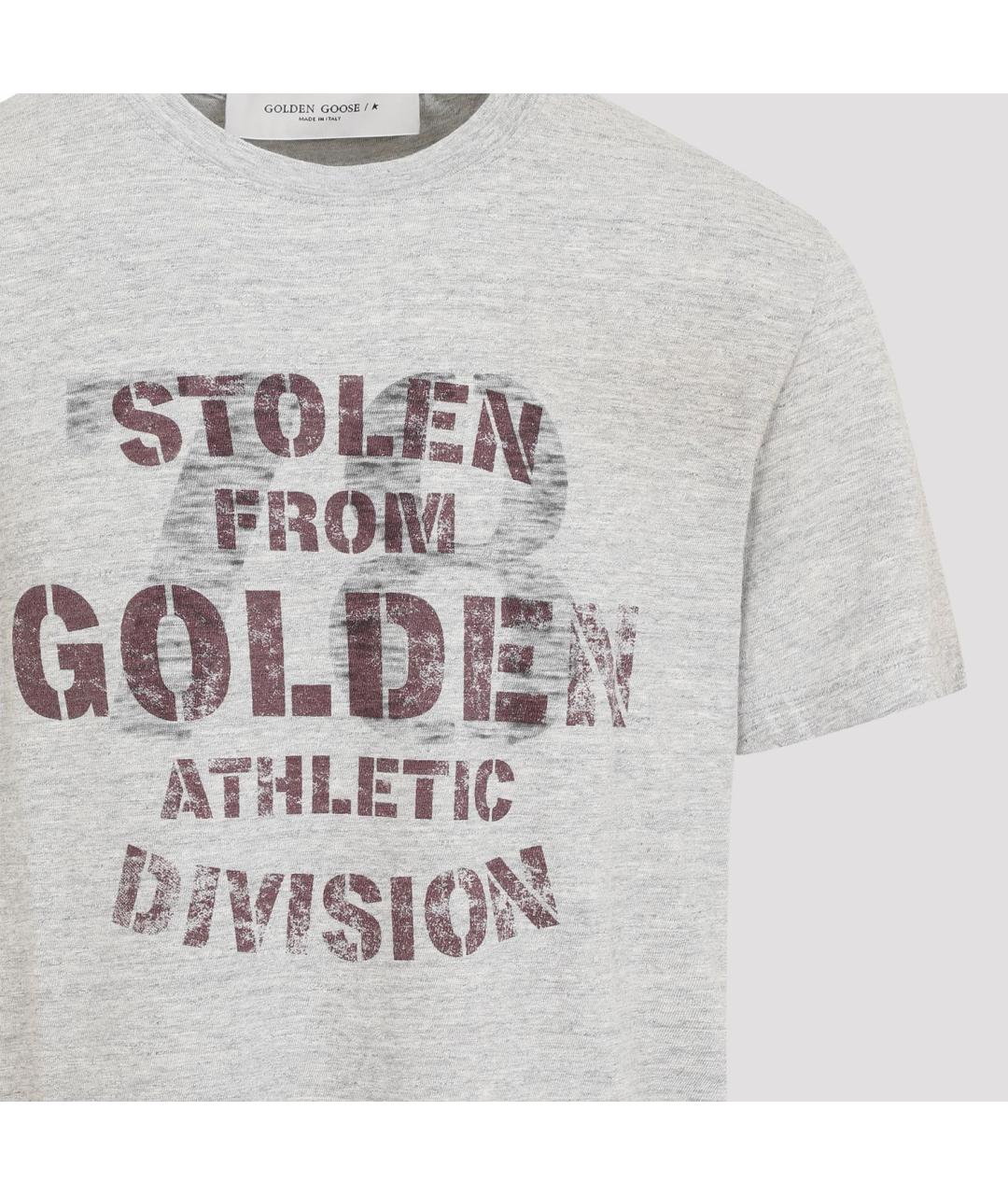 GOLDEN GOOSE DELUXE BRAND Серая хлопковая футболка, фото 3
