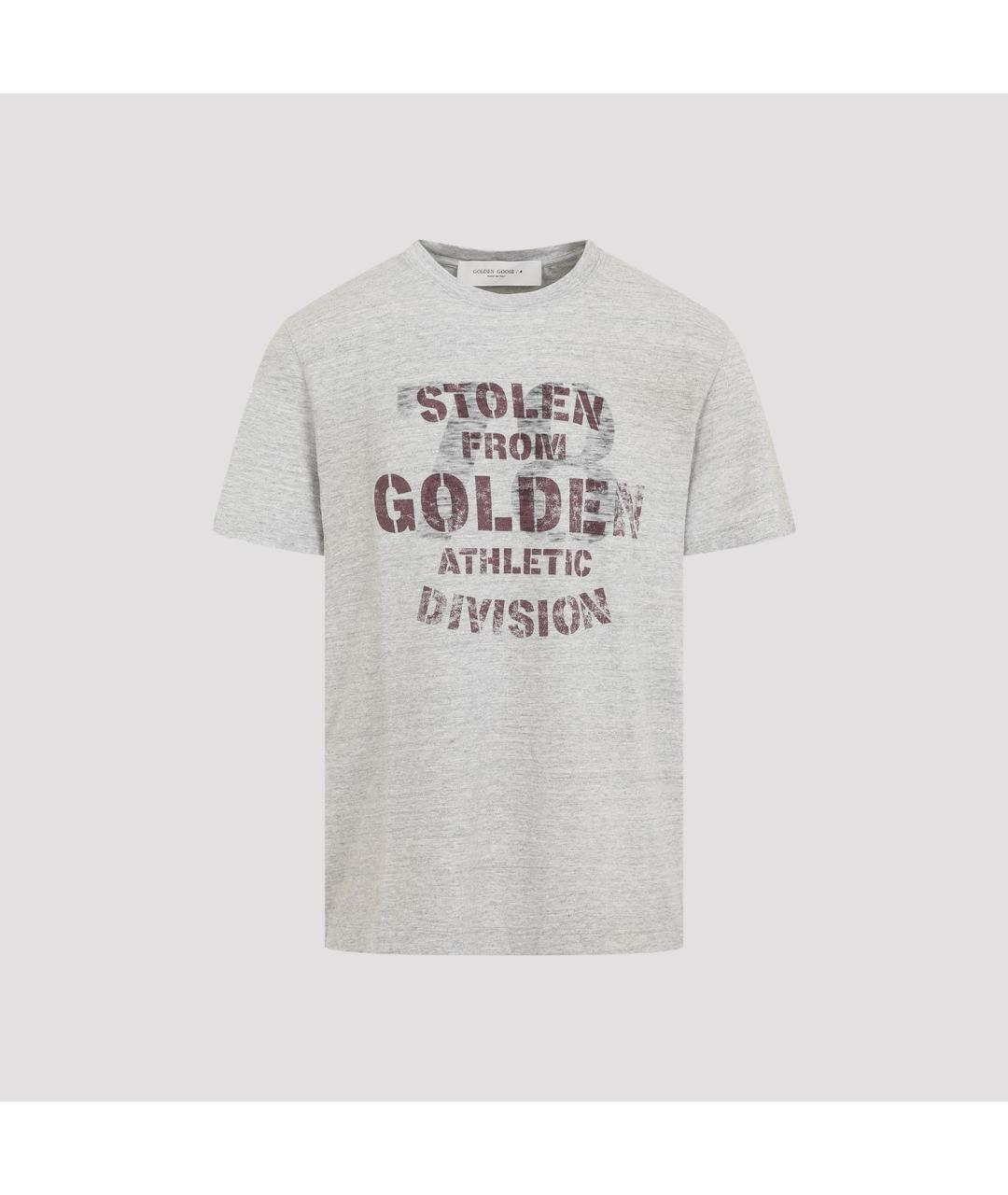 GOLDEN GOOSE DELUXE BRAND Серая хлопковая футболка, фото 2