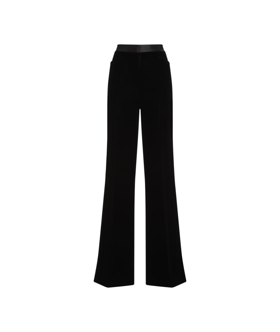 TOM FORD Черные вискозные прямые брюки, фото 1