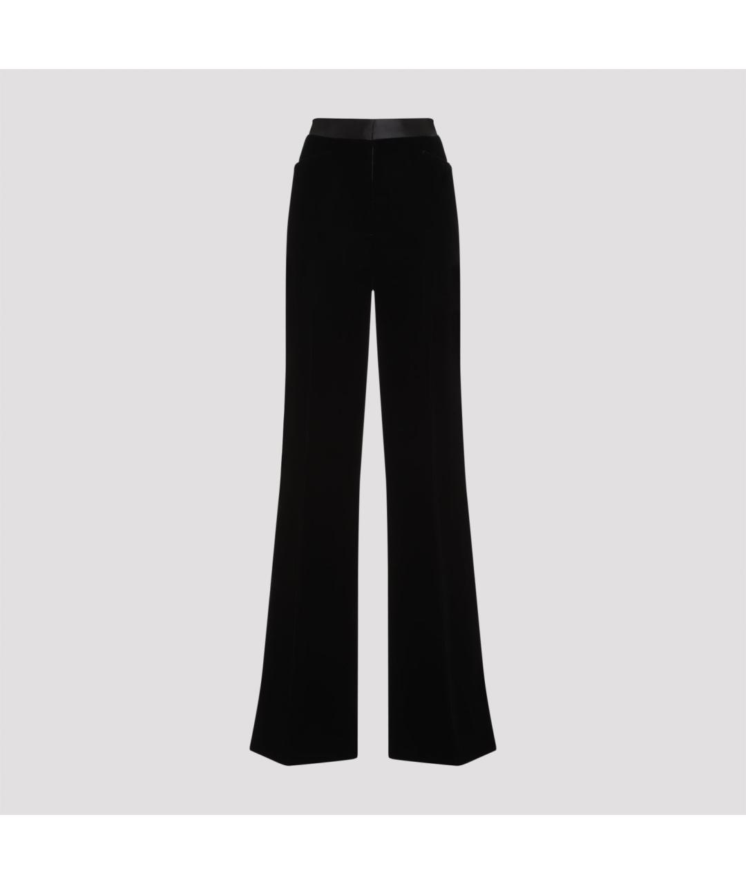 TOM FORD Черные вискозные прямые брюки, фото 2