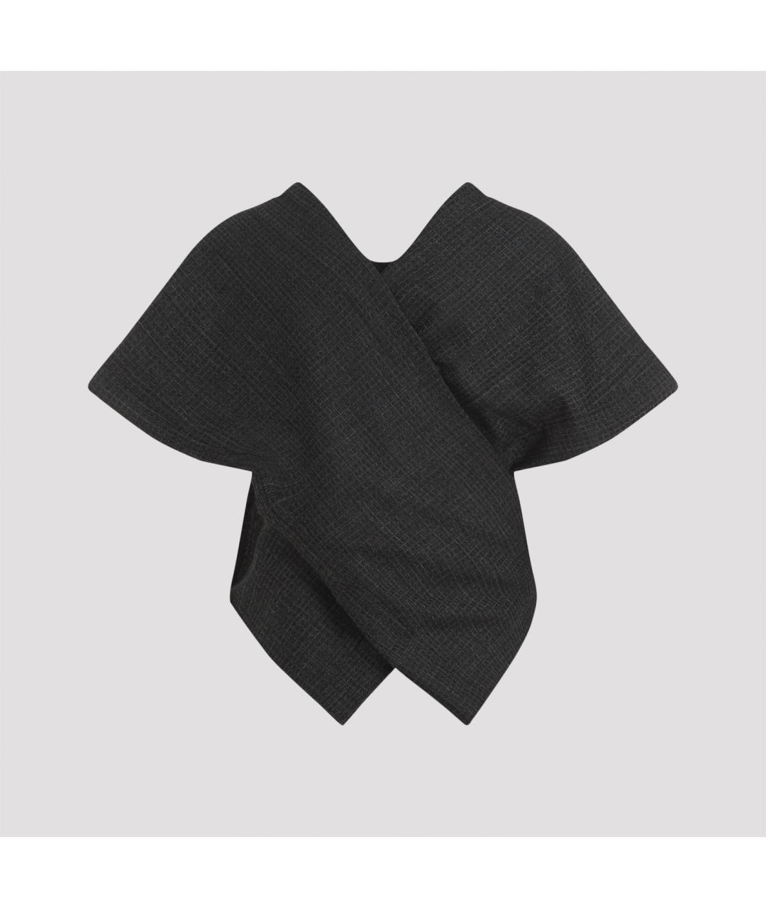 BALENCIAGA Черная шерстяная футболка, фото 3