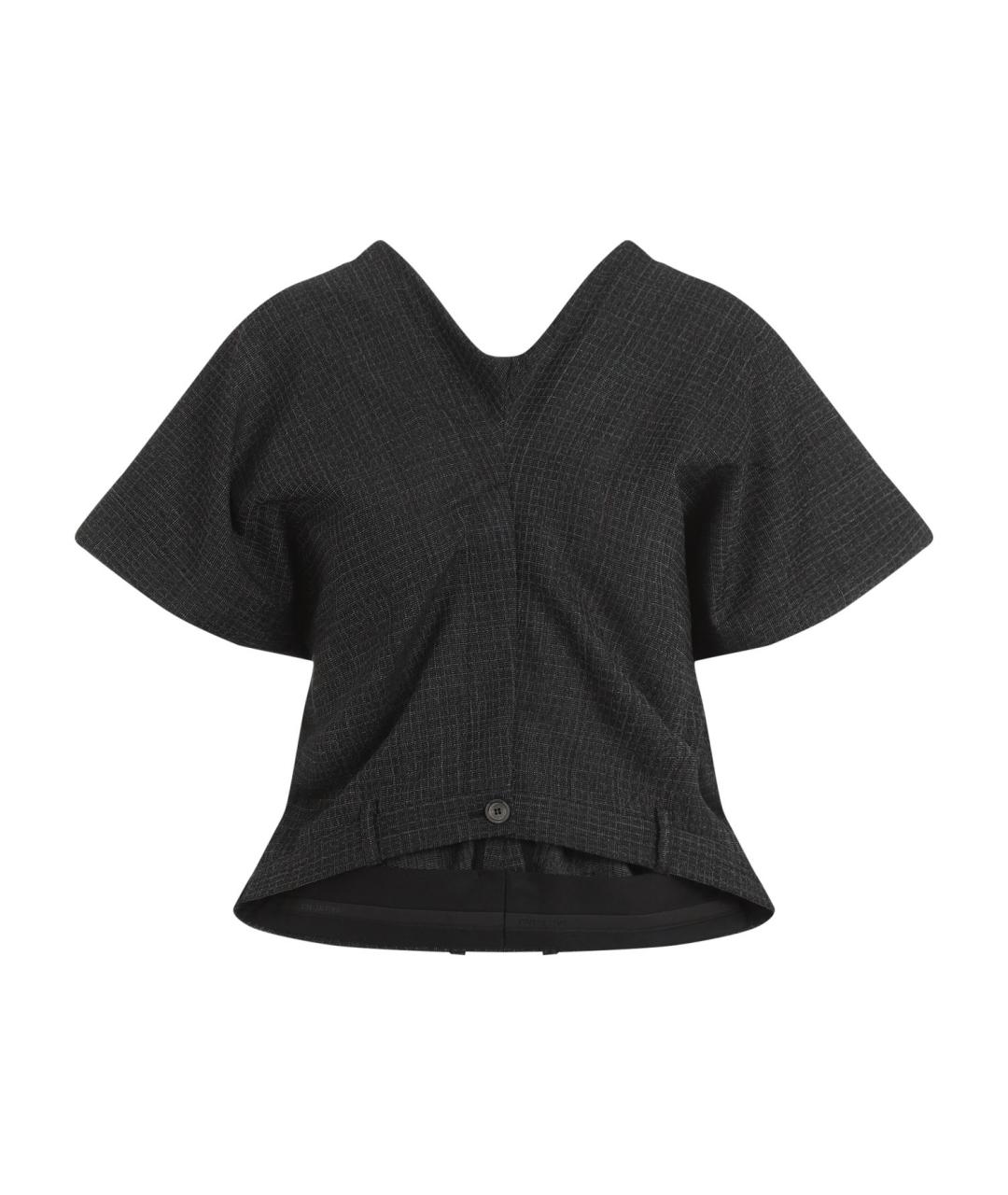 BALENCIAGA Черная шерстяная футболка, фото 1