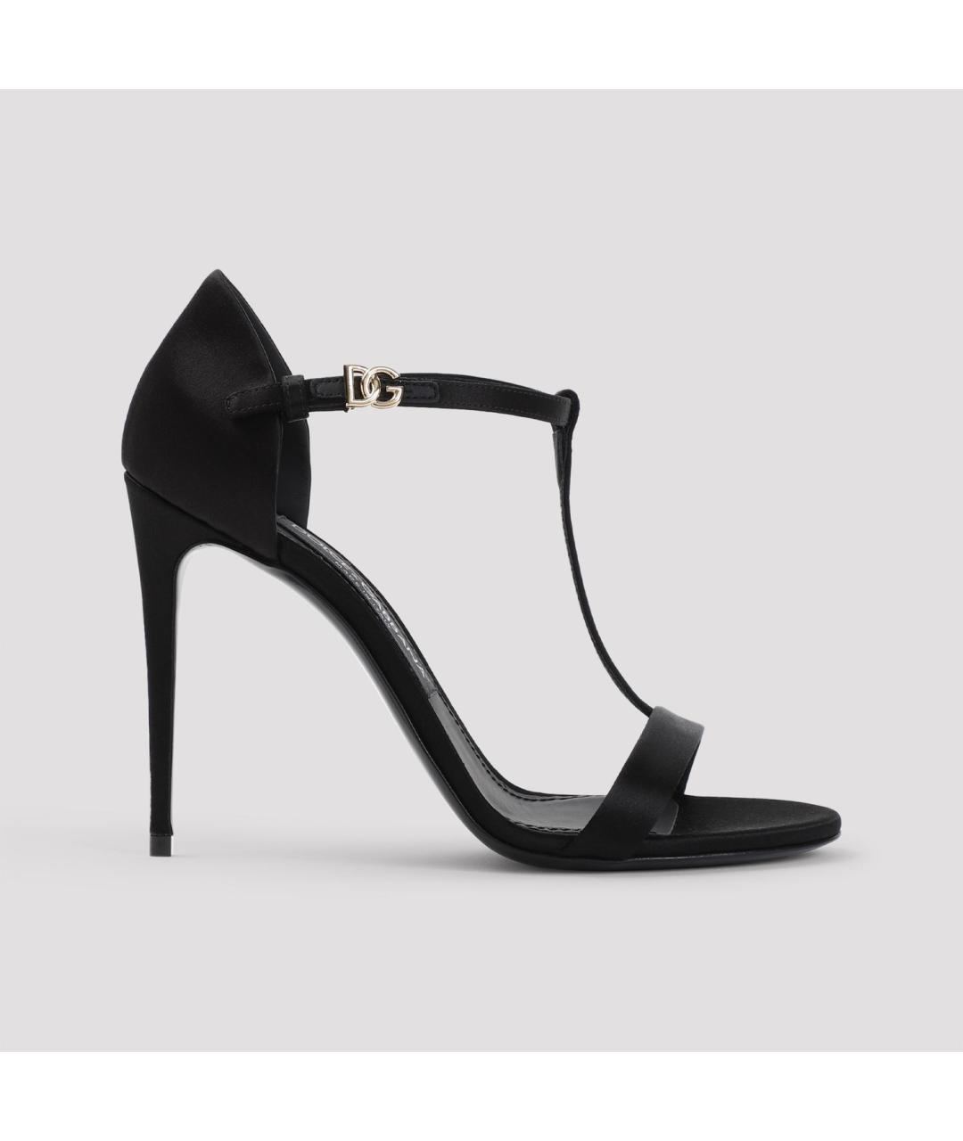 DOLCE&GABBANA Черные текстильные босоножки, фото 2