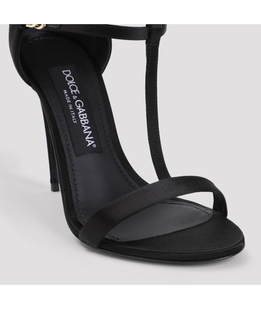 DOLCE&GABBANA Черные текстильные босоножки, фото 4