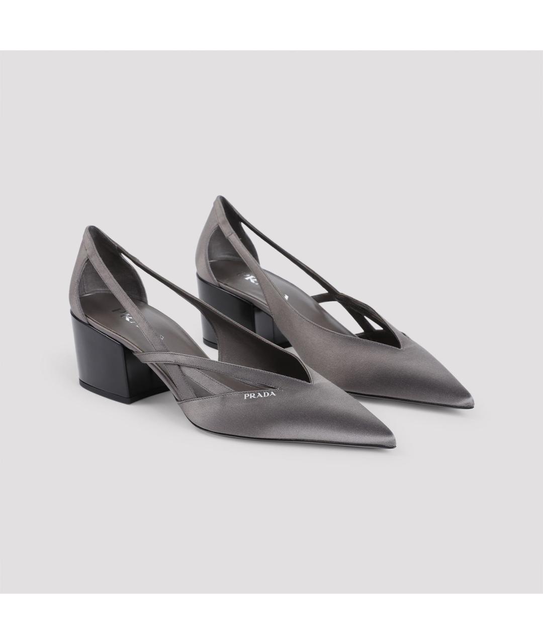 PRADA Серые текстильные туфли, фото 4