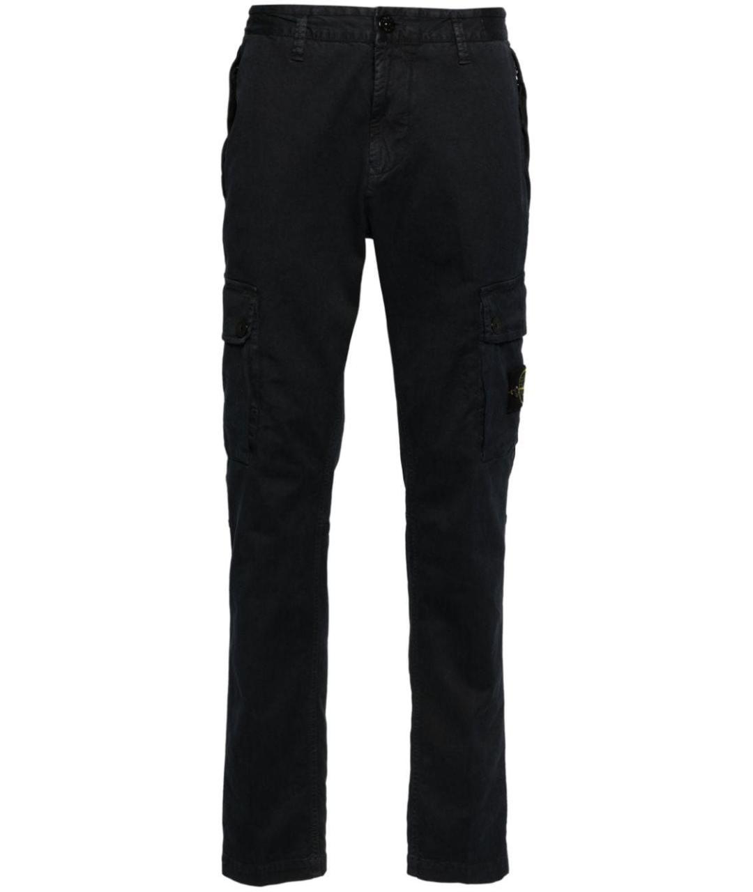 STONE ISLAND Темно-синие хлопковые повседневные брюки, фото 1