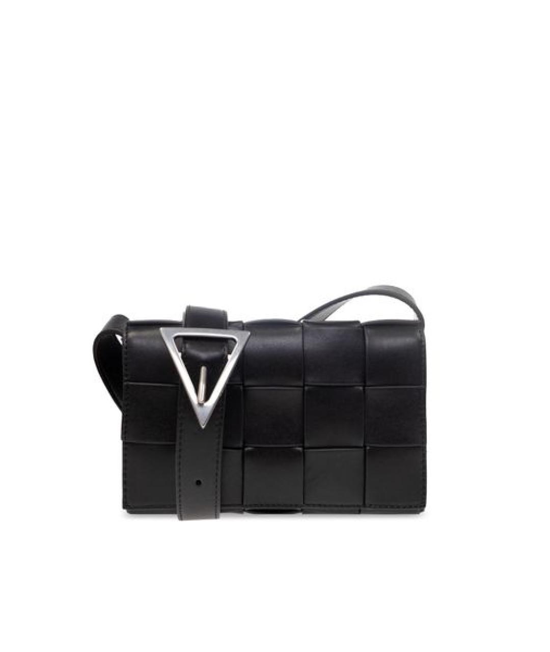BOTTEGA VENETA Черная кожаная сумка на плечо, фото 1