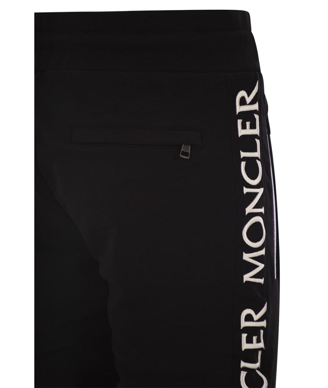 MONCLER Черные хлопковые повседневные брюки, фото 4