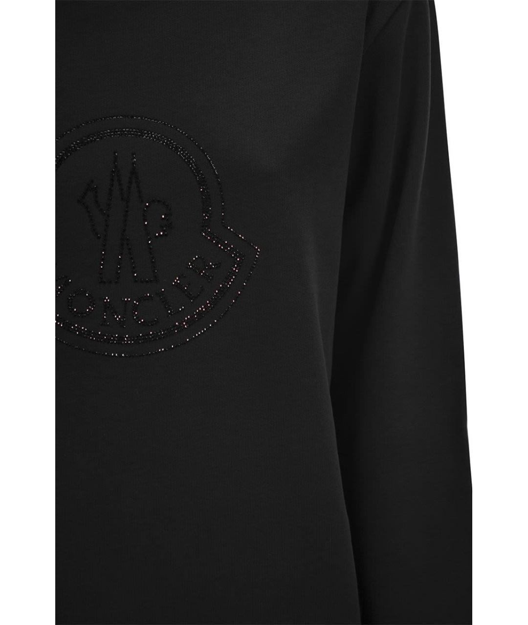 MONCLER Черный хлопковый джемпер / свитер, фото 4