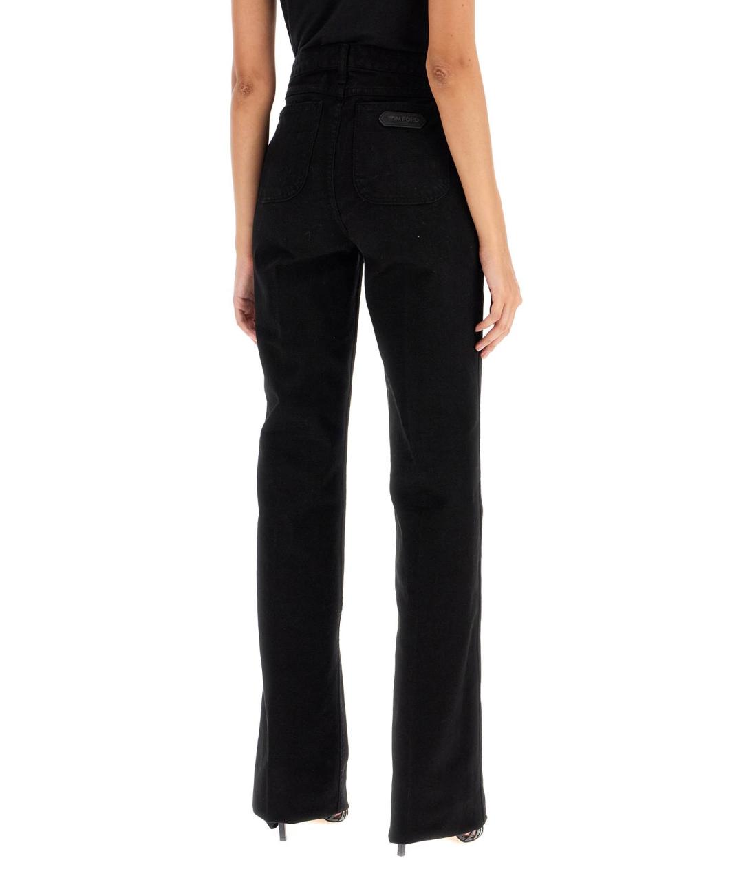 TOM FORD Черные хлопковые прямые джинсы, фото 3