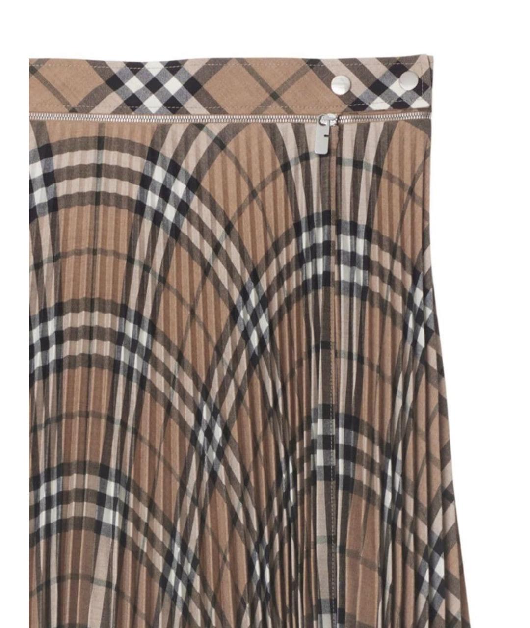 BURBERRY Мульти шерстяная юбка миди, фото 2