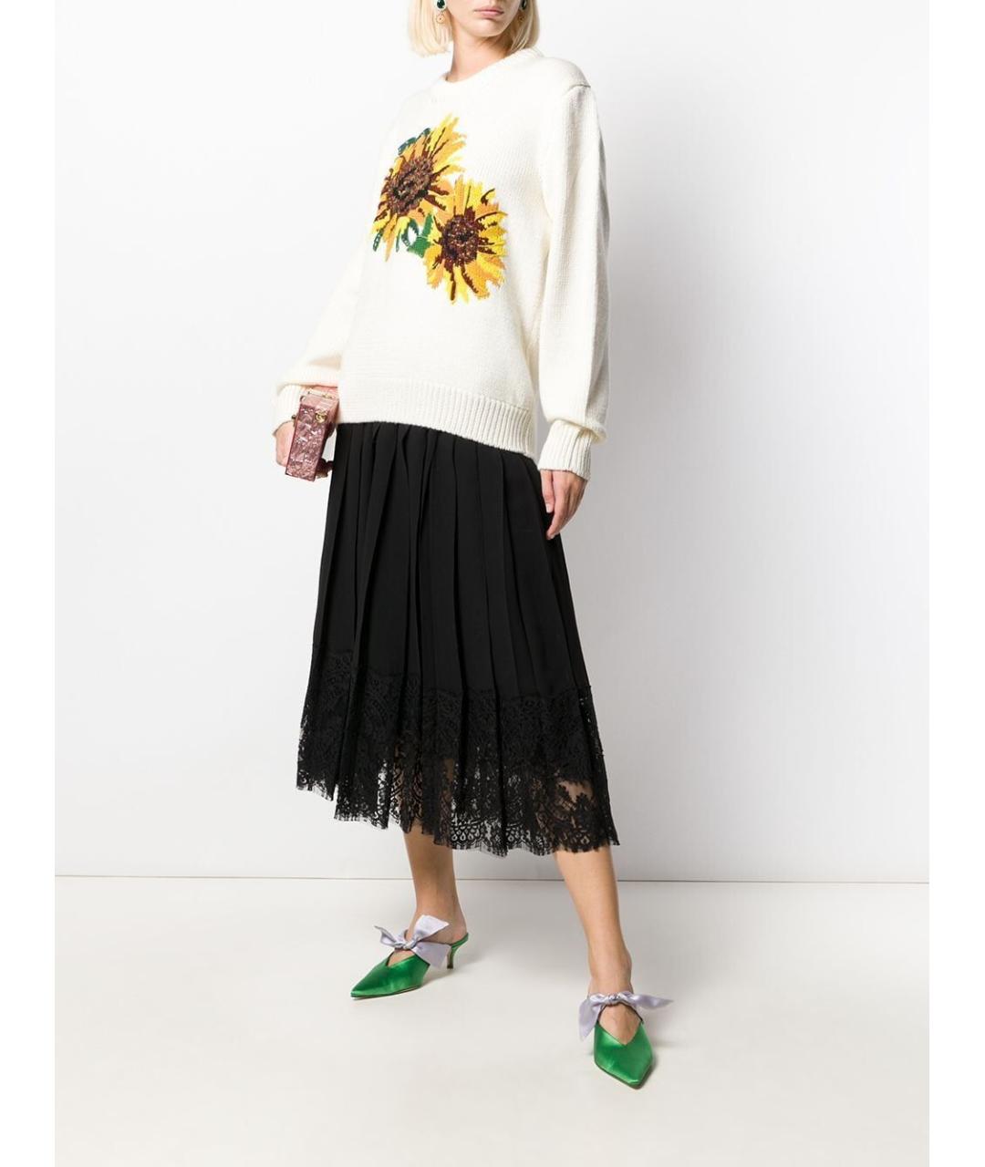 DOLCE&GABBANA Черная хлопковая юбка миди, фото 4