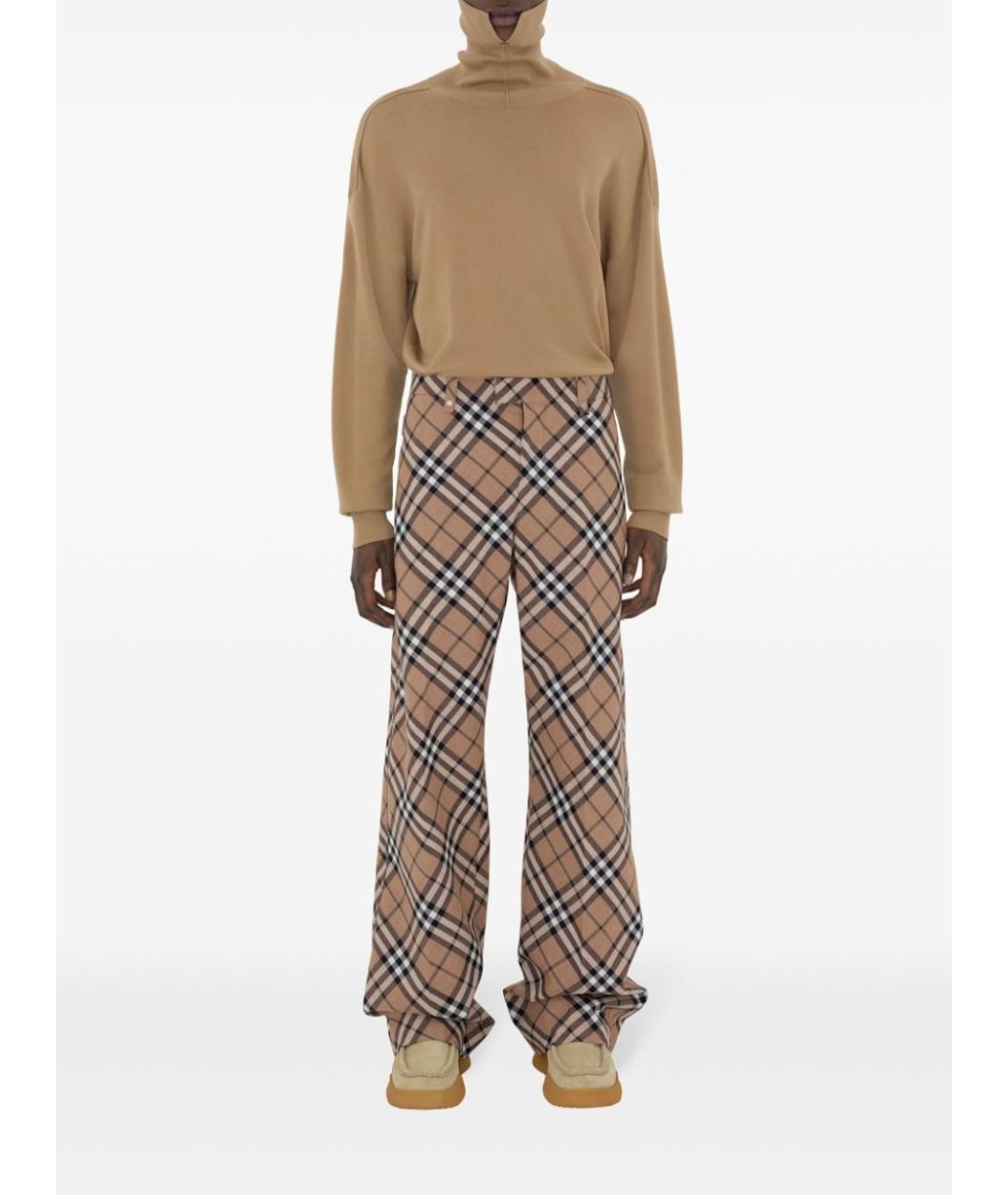 BURBERRY Мульти шерстяные повседневные брюки, фото 2