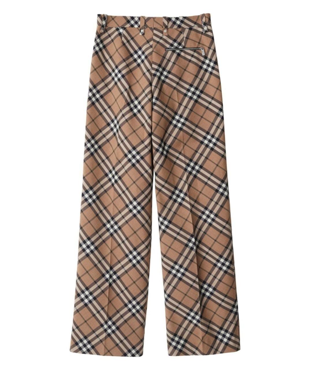 BURBERRY Мульти шерстяные повседневные брюки, фото 5