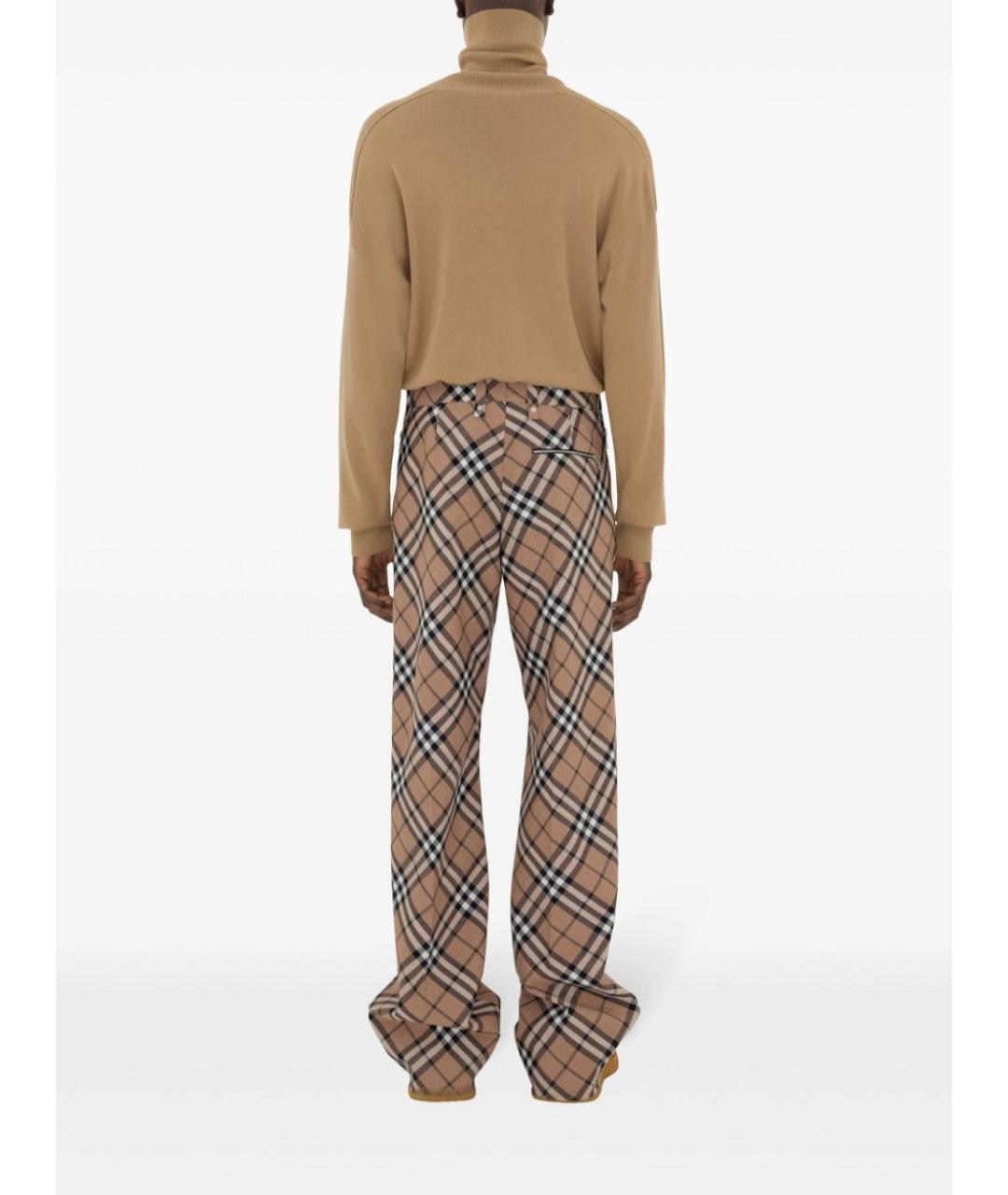 BURBERRY Мульти шерстяные повседневные брюки, фото 4