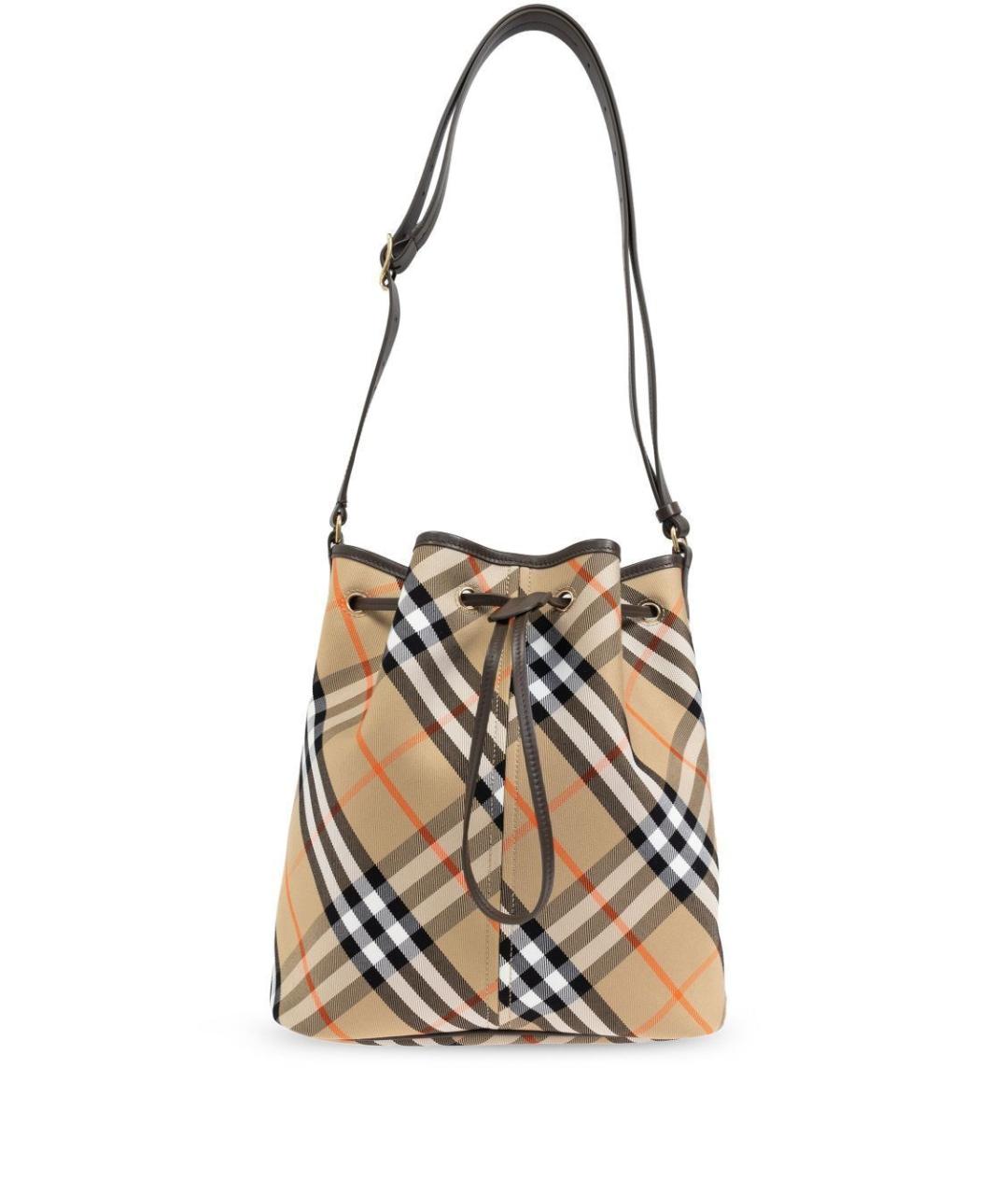 BURBERRY Бежевая хлопковая сумка через плечо, фото 1