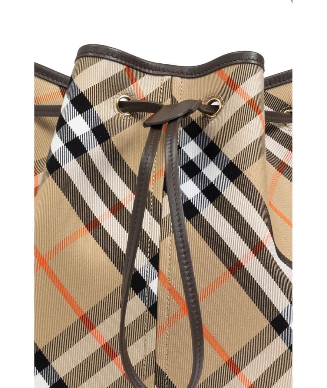 BURBERRY Бежевая хлопковая сумка через плечо, фото 4