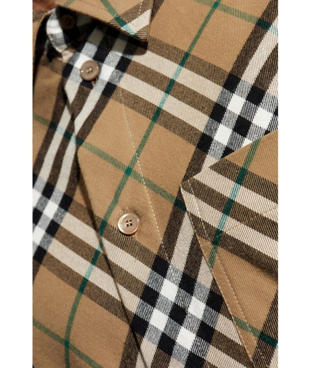 BURBERRY Бежевая хлопковая кэжуал рубашка, фото 5