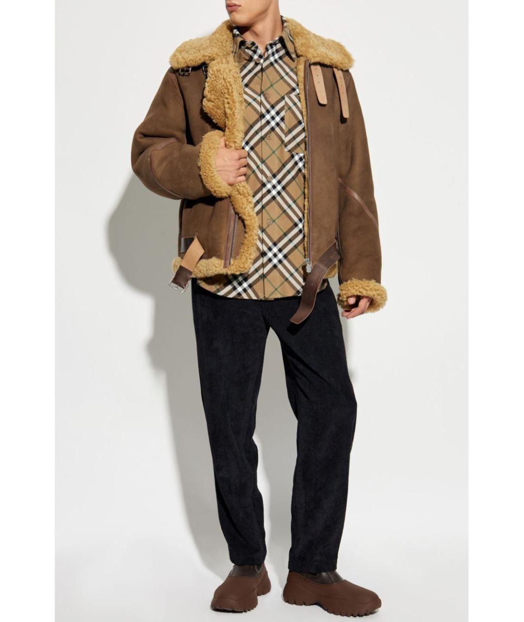 BURBERRY Бежевая хлопковая кэжуал рубашка, фото 4