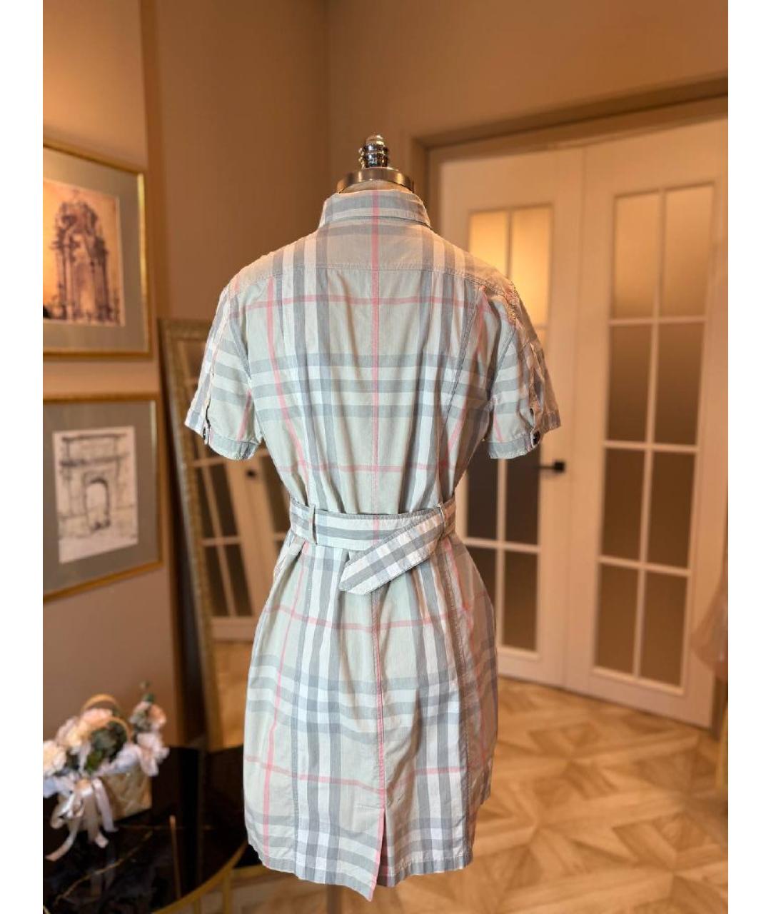 BURBERRY Бежевое хлопковое повседневное платье, фото 2