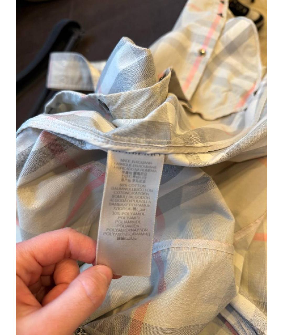 BURBERRY Бежевое хлопковое повседневное платье, фото 4