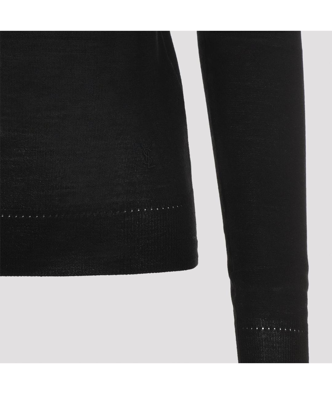 SAINT LAURENT Черный шерстяной джемпер / свитер, фото 4