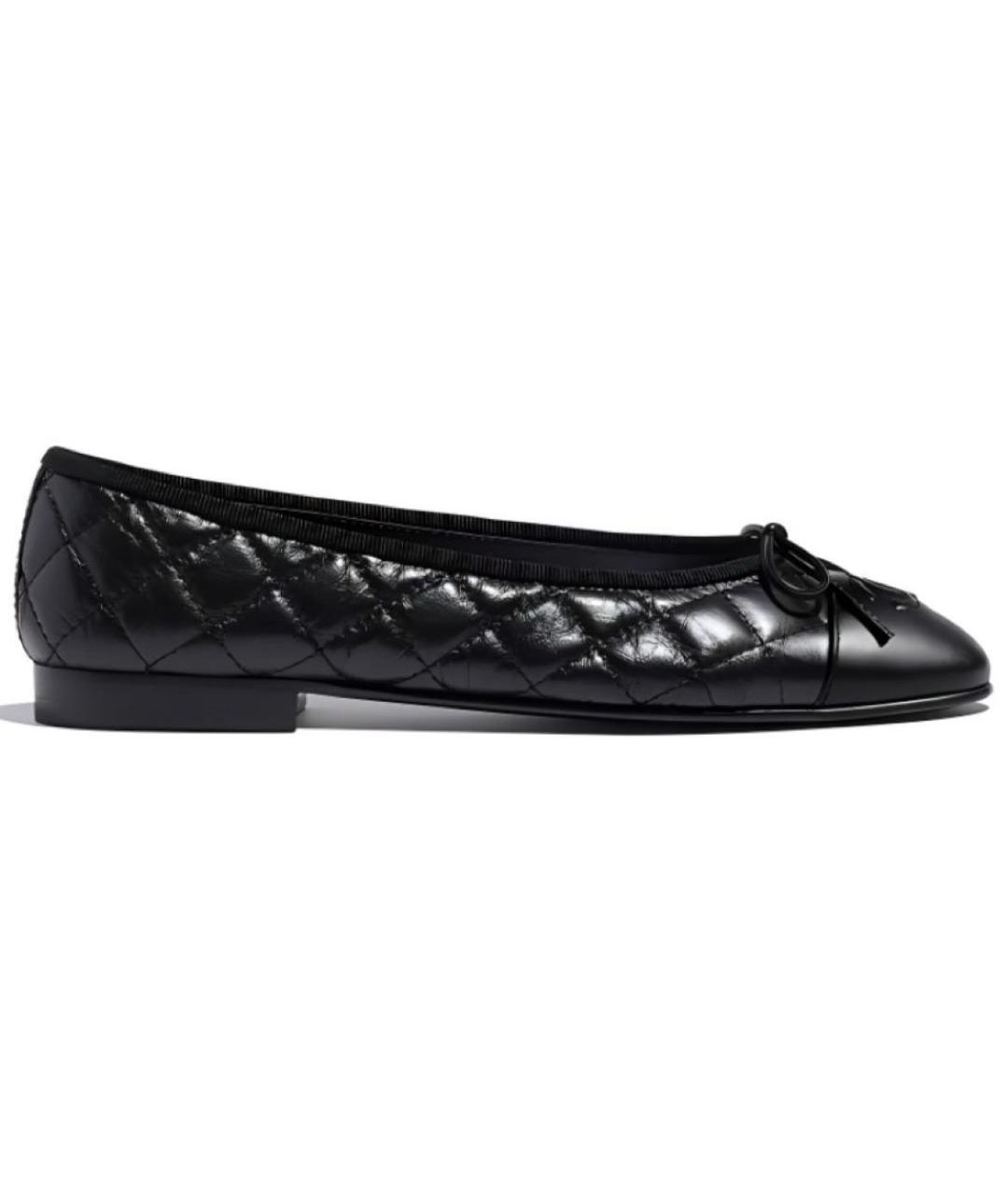 CHANEL Черные кожаные балетки, фото 9