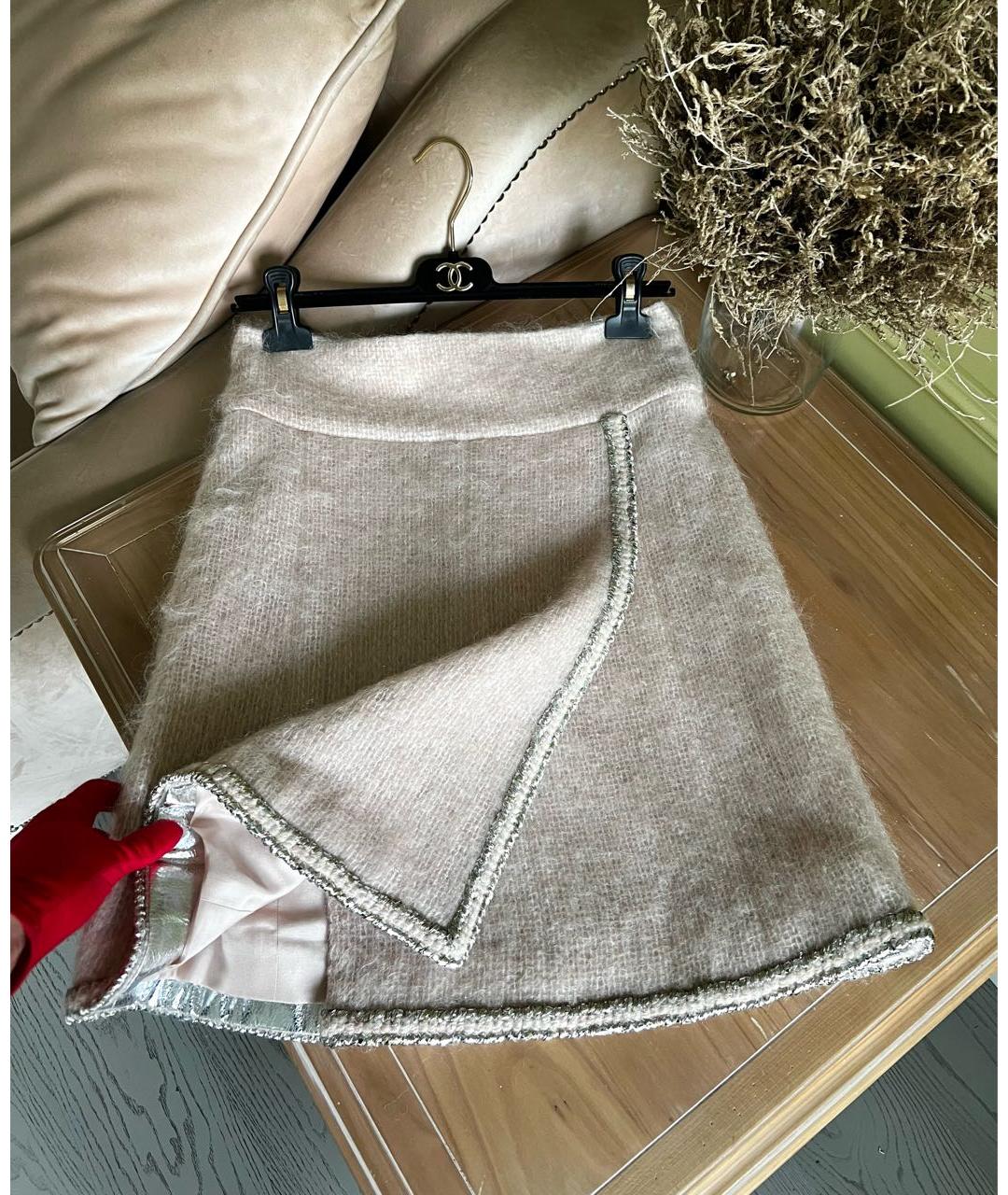CHANEL Бежевая юбка мини, фото 6