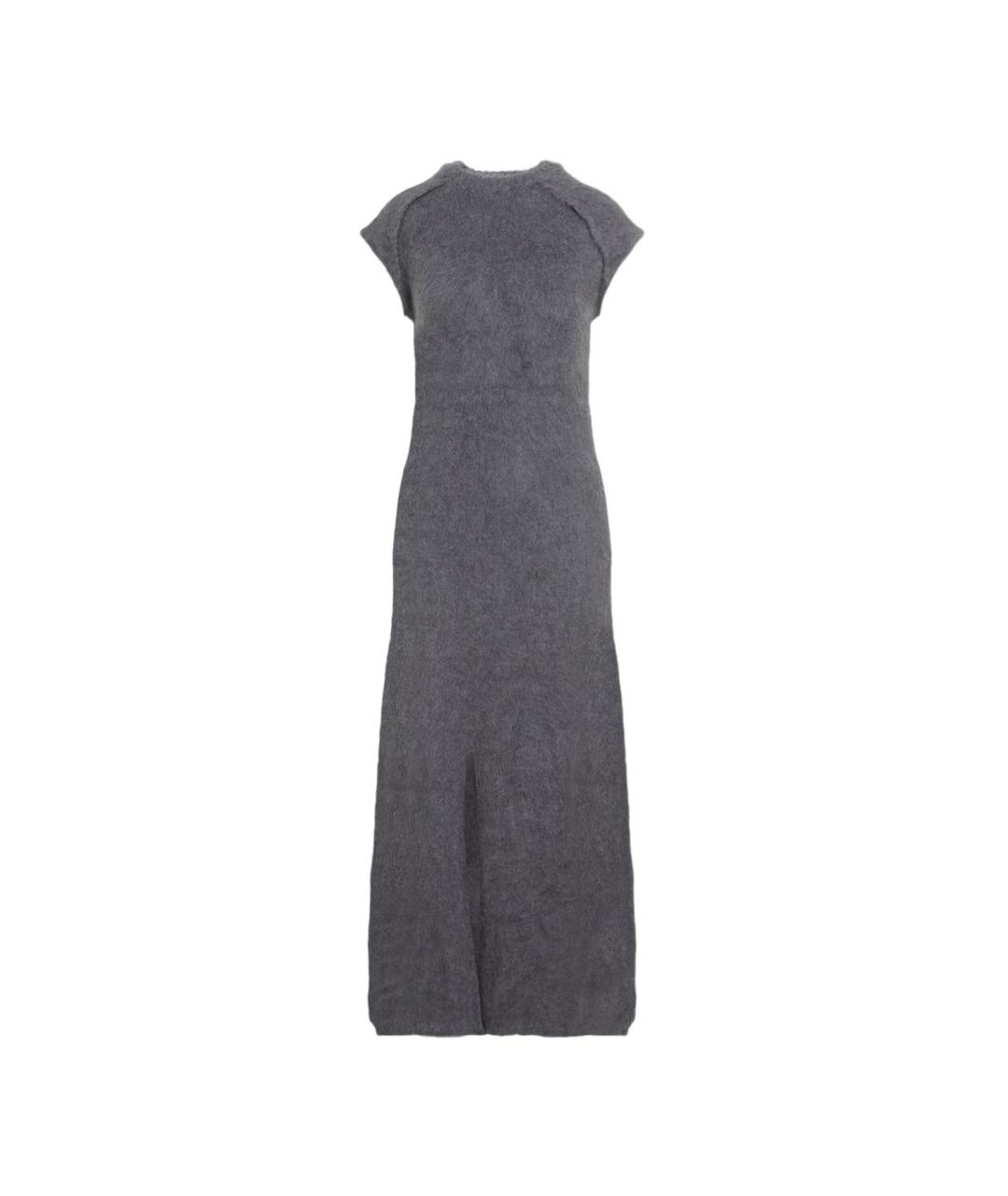 JIL SANDER Серое шерстяное повседневное платье, фото 1