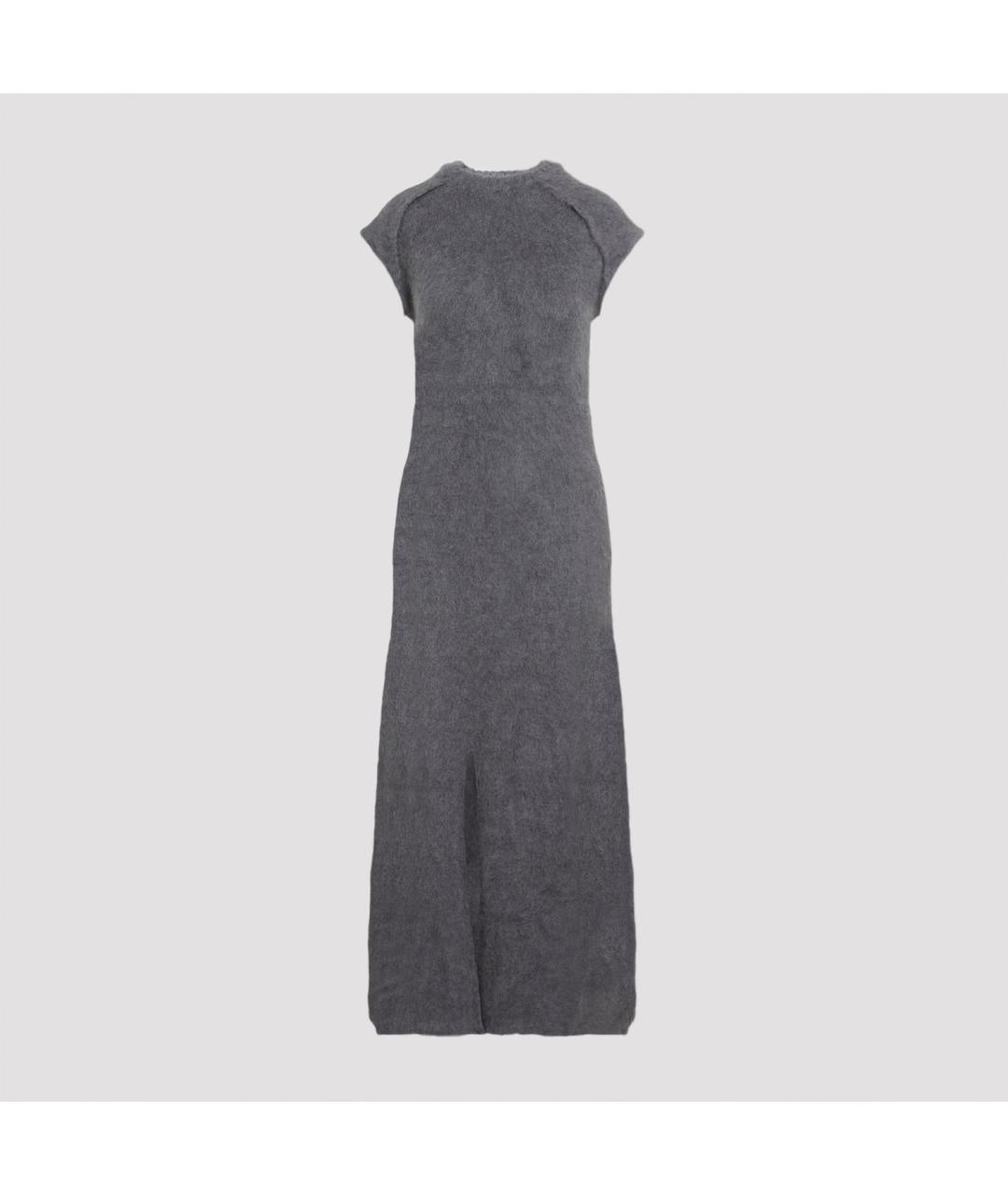JIL SANDER Серое шерстяное повседневное платье, фото 2