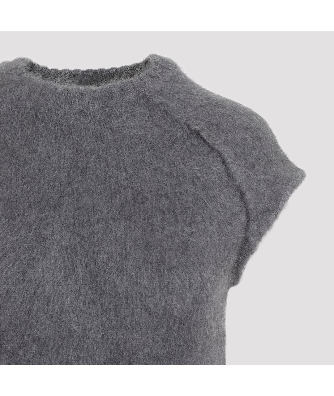 JIL SANDER Серое шерстяное повседневное платье, фото 4