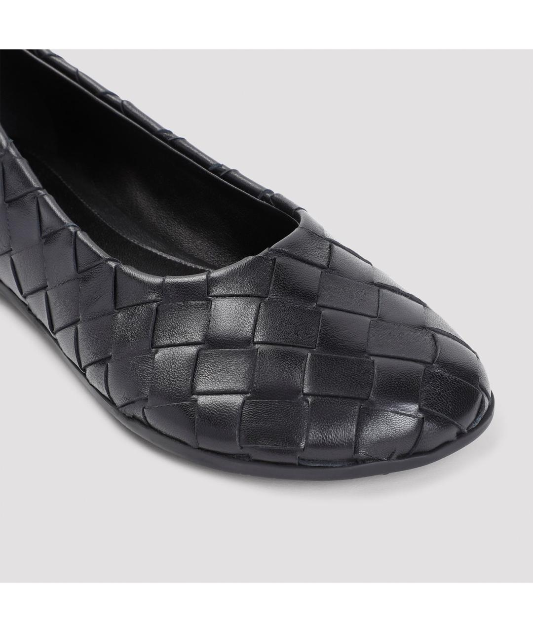BOTTEGA VENETA Черные кожаные балетки, фото 5
