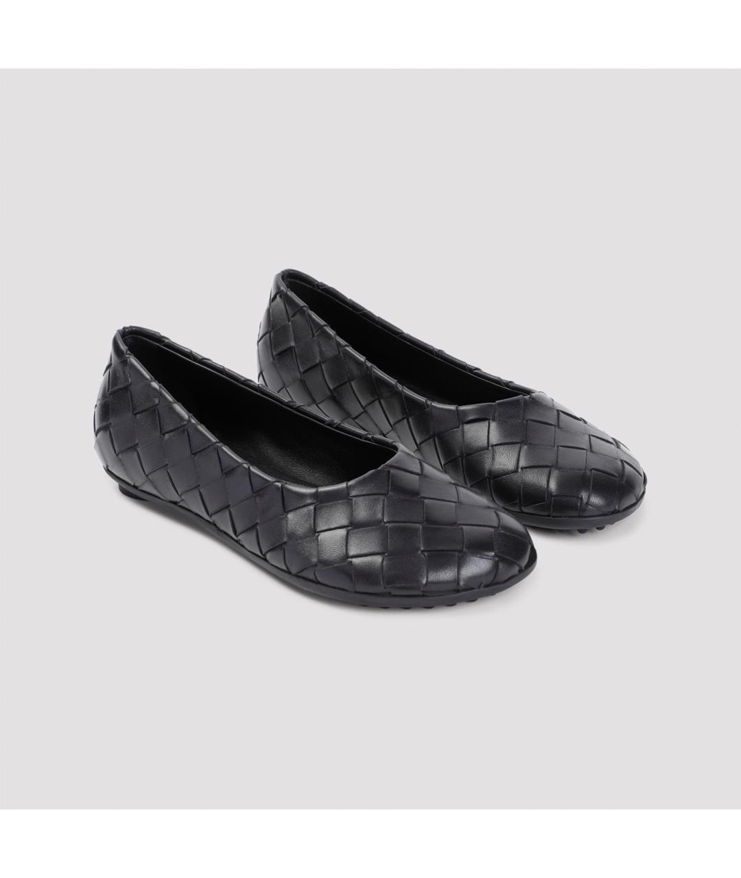 BOTTEGA VENETA Черные кожаные балетки, фото 4