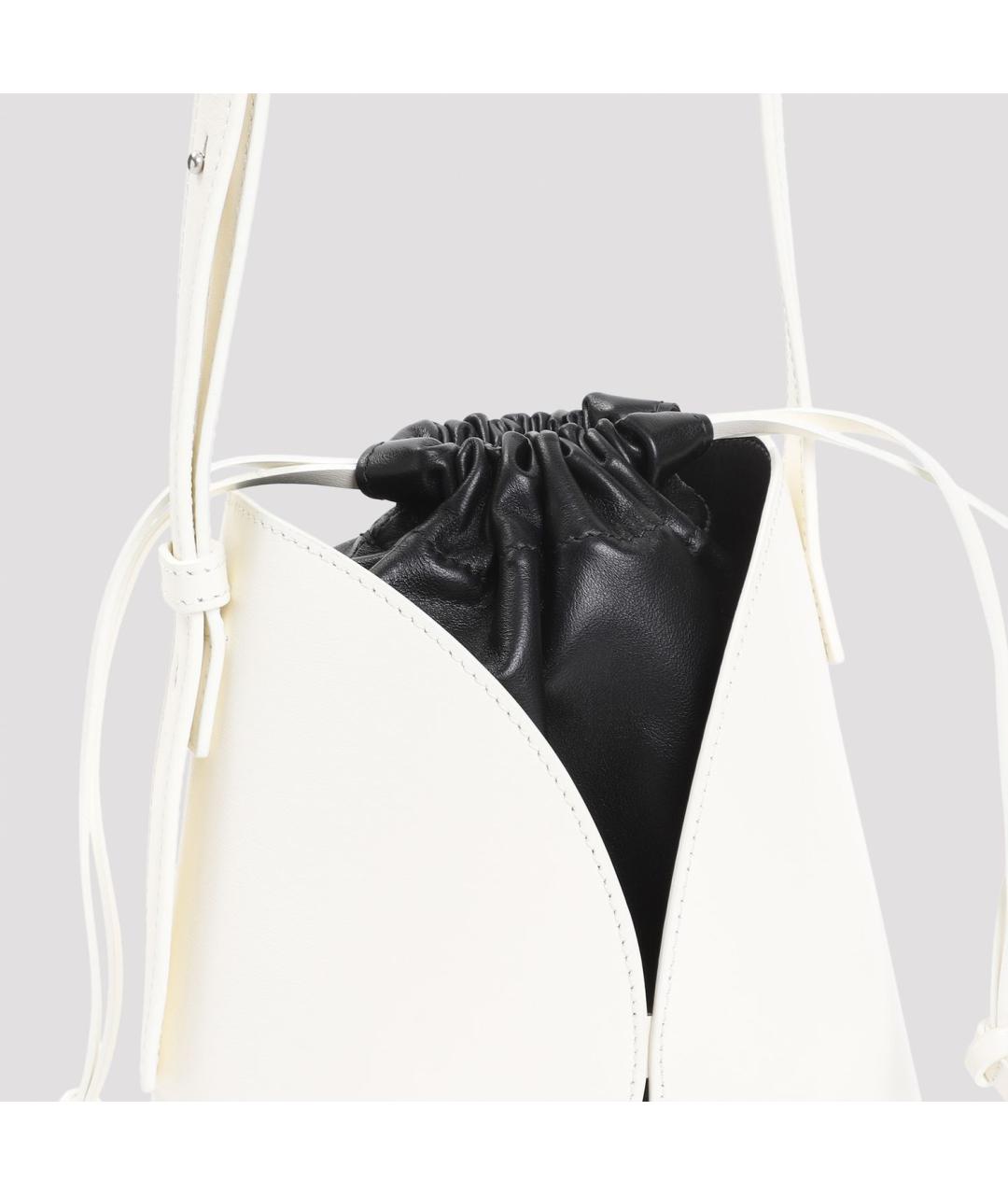 JIL SANDER Белая кожаная сумка через плечо, фото 4