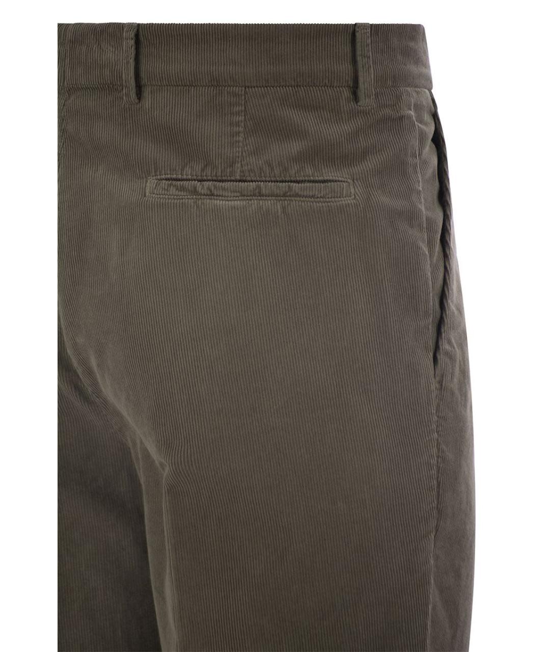 BRUNELLO CUCINELLI Хаки хлопковые повседневные брюки, фото 4