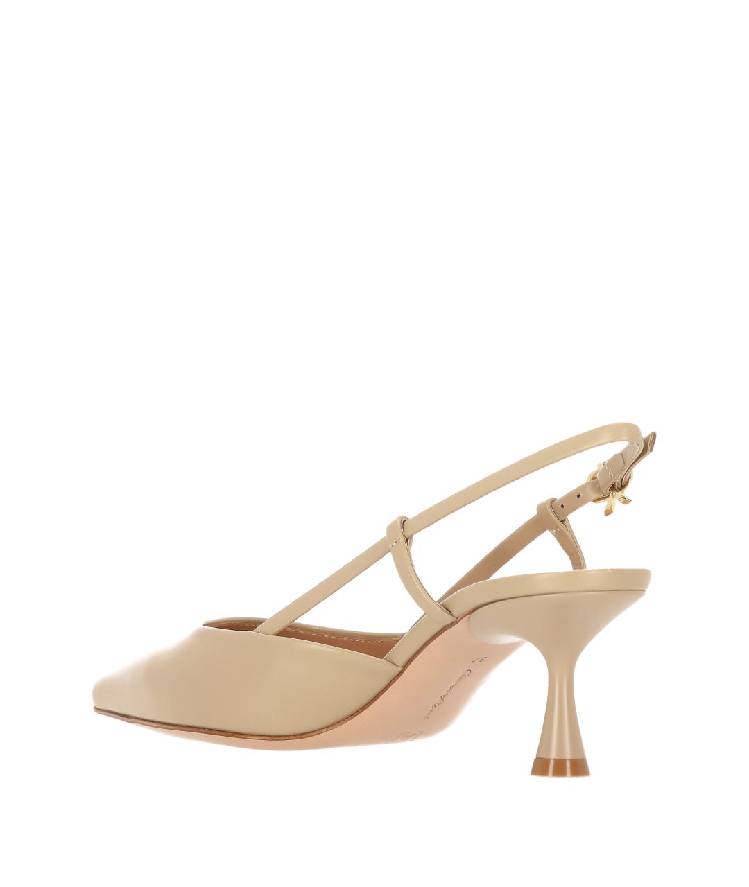 GIANVITO ROSSI Бежевые кожаные босоножки, фото 3