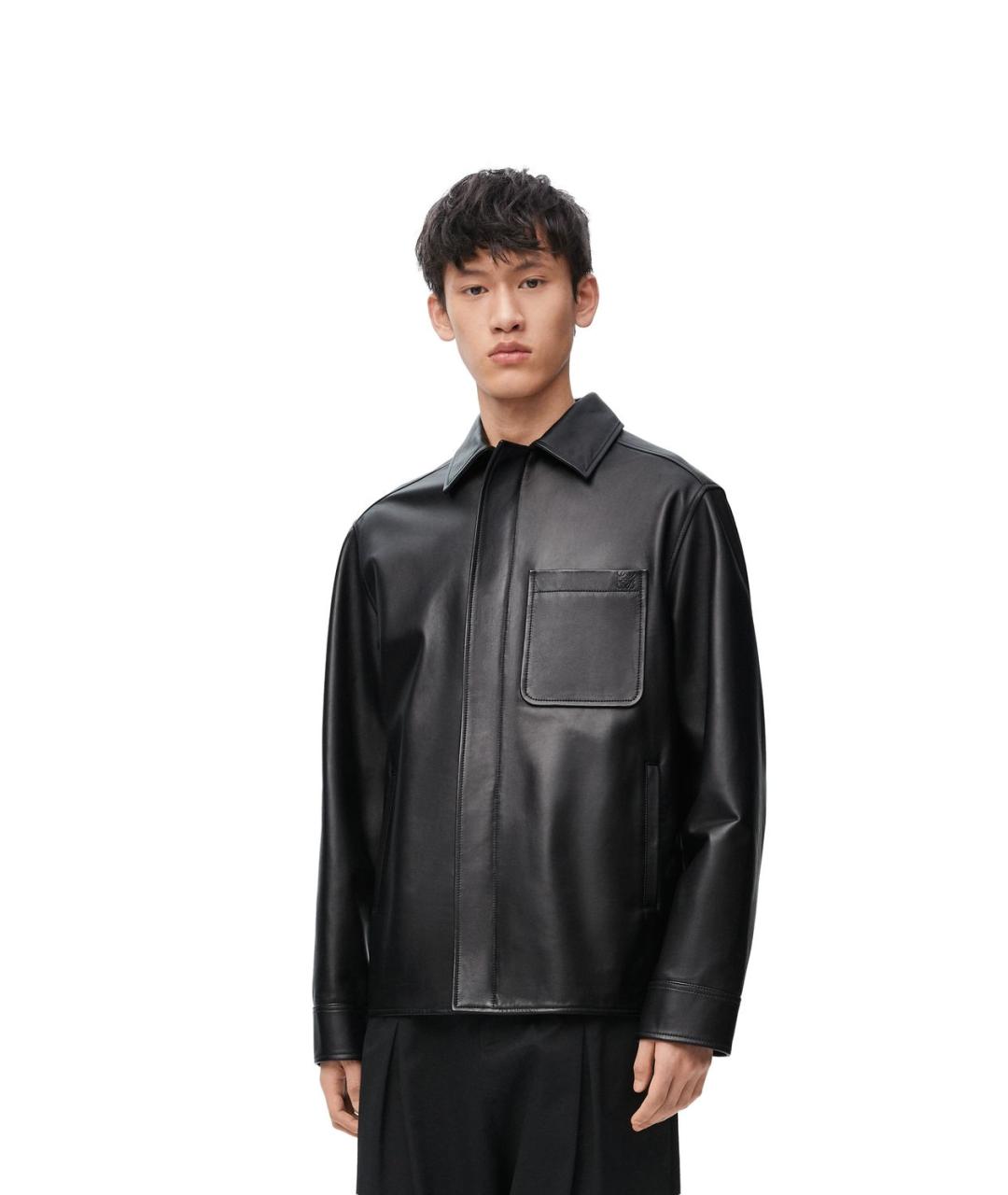 LOEWE Черная кожаная куртка, фото 4