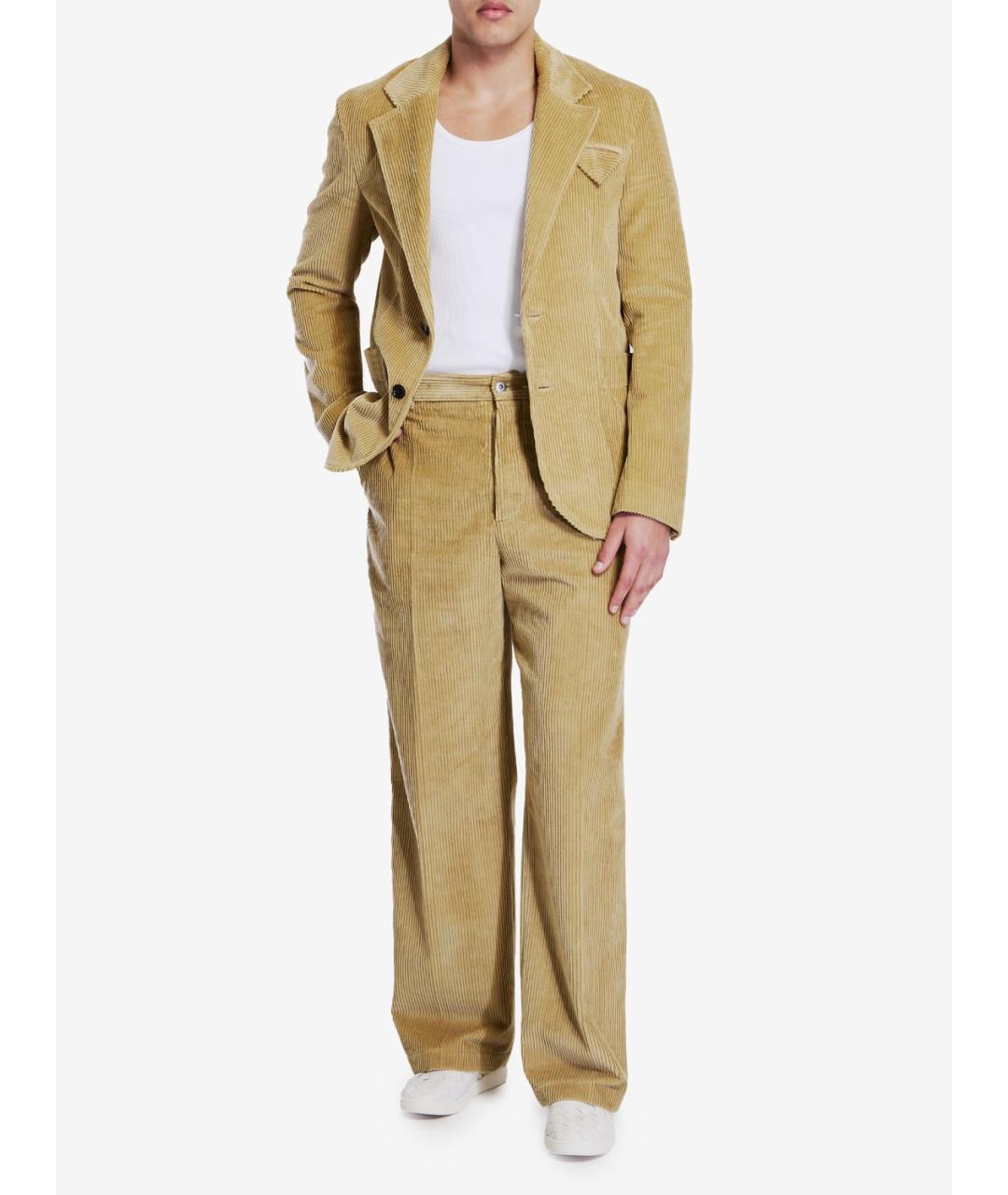 BOTTEGA VENETA Бежевые хлопковые повседневные брюки, фото 2
