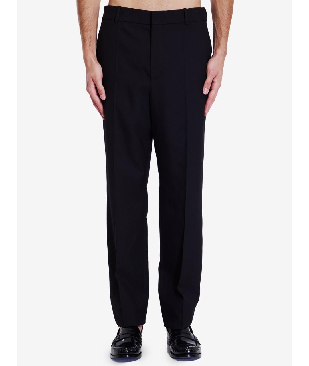SAINT LAURENT Черные шерстяные классические брюки, фото 2