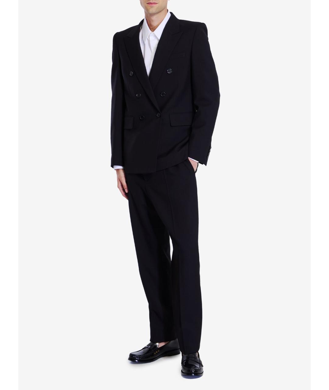 SAINT LAURENT Черные шерстяные классические брюки, фото 3