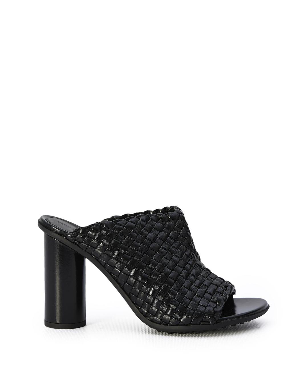 BOTTEGA VENETA Черные кожаные мюли, фото 1